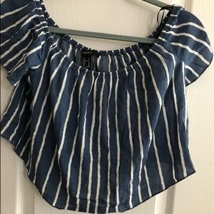 Stripped off the shoulder top